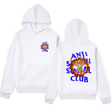 Anti Social Club Hoodie Men's Letter Printed Hoodie Autumn and Winter Fleece-Lined