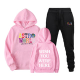 Travis Scott Astroworld Hoodie & Pant 2 Piece Set Men's and Women's Hoodie Leisure Sports