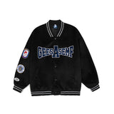 Baby Blue Varsity Jacket Letter Loose Men and Women Autumn Men's Jacket Baseball