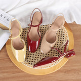 Nude Block Heels Closed Toe Casual Fashionable