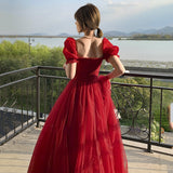 Burgundy Dresses For Wedding Red Light Wedding Dress Evening Gown Fairy Engagement Princess Dress For Women