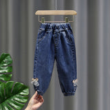 Toddler Girls Pants Girls' Spring Clothes Denim Bow Closed Toe