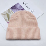 Toboggan Hat Autumn and Winter Knitted Hat Pure Color Warm Keeping Sleeve Cap