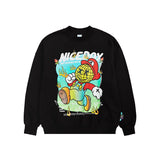 Preppy Aesthetic Sweatshirt round Neck Sweater Autumn Printed Top for Men