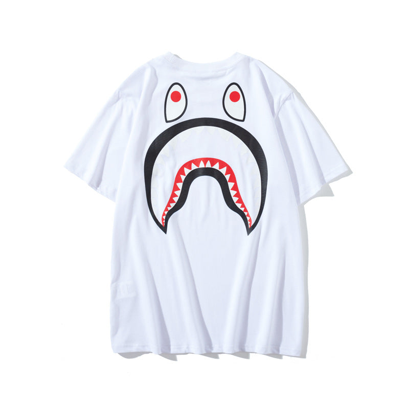 WGM Shirt Short Sleeve Printed round Neck Loose Short Sleeves