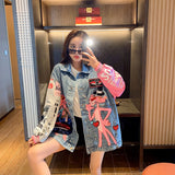 Comic Denim Jacket Women's Cartoon Loose Jacket