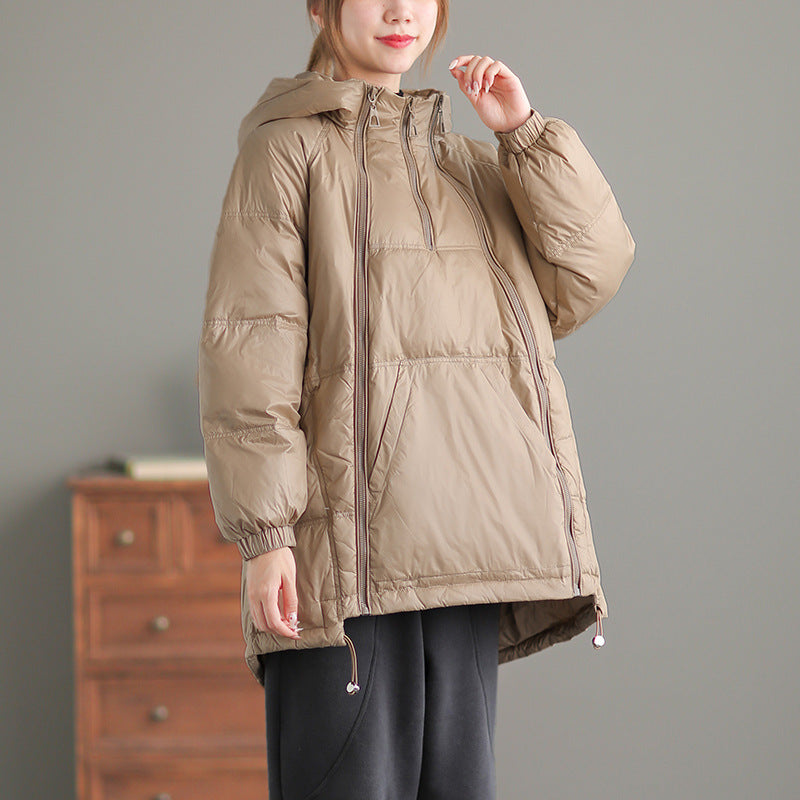 Women Winter Coats Puffer Jacket Down Coat Winter Double Zipper Down Jacket Sweater Fashion