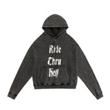 Present Thoroughbred Doberman Dog Print Hoodie Vintage Distressed Printed Hoodie Sweater for Men and Women