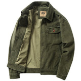 Corduroy Varsity Jacket Autumn Winter Coat Men's Fleece Jacket Retro Short Overalls Berber Fleece Coat