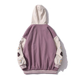 Baby Blue Varsity Jacket Hooded Jacket Men's Loose Top