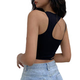 Women Rave Outfits Tops Solid Color Sexy Navel Bottoming Shirt