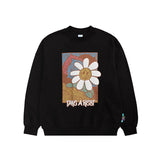 Preppy Aesthetic Sweatshirt Daisy round Neck Sweater Men's Autumn Printing