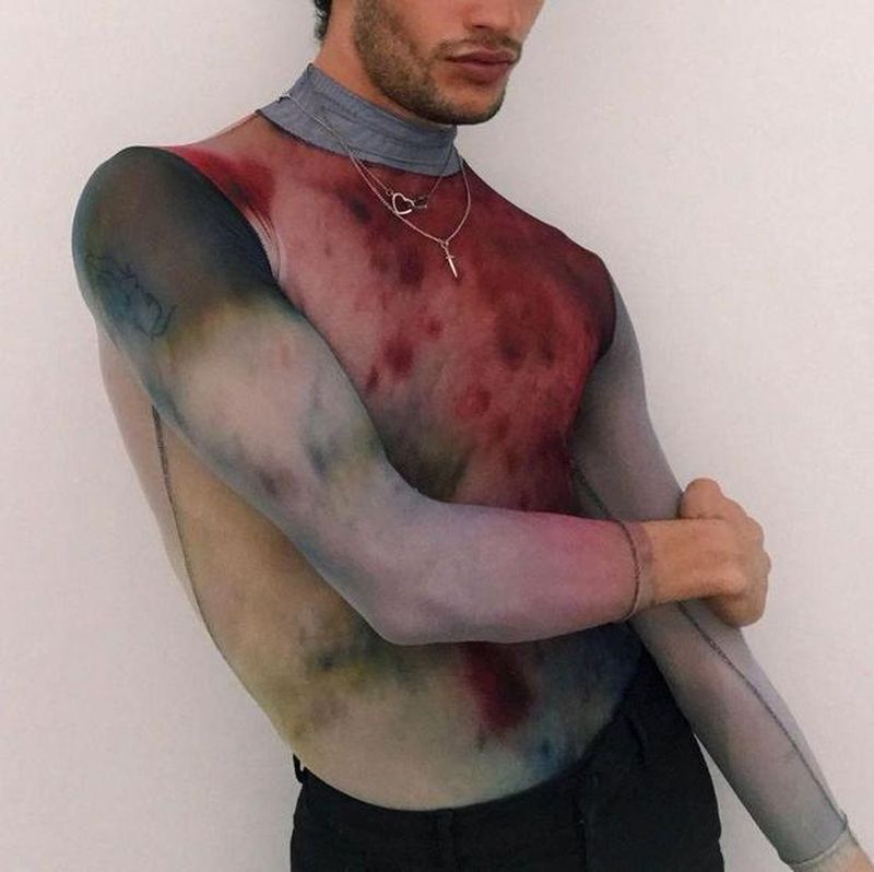Rave Outfits Mens Long Sleeve Shirt Sexy Top Fashion Men's T-shirt