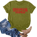 Stranger Things T Shirt Top round Neck Letter Print plus Size Cotton T-shirt