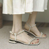 Nude Block Heel Peep Toe Sandals