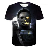 Michael Myers T Shirt Short Sleeve round Neck Pullover Men's Short-Sleeved T-shirt