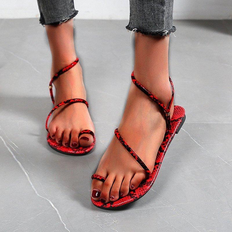 Women Open Toe Sandals Flats Spring Flat Beach Casual Sandals for Women