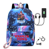 Stranger Things Hellfire Club Backpack Stranger Things Printed USB Backpack Student School Bag