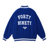 Baby Blue Varsity Jacket Long Sleeve Baggy Coat Men and Women Autumn Jacket