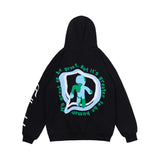 Mens Fall Outfits Hooded Long Sleeve Sweater Men's and Women's Pullover Cartoon Foam Printed Loose Top