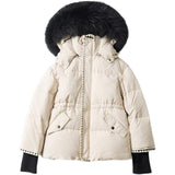 Women Winter Coats Puffer Jacket Down Coat Big Fur Collar Thickened Short Down Jacket Women's Winter Coat