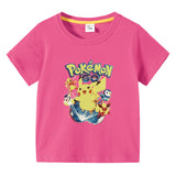 Children Pokemon Pikachu T Shirt Summer Clothing Short Sleeve T-shirt Leisure Sports