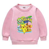 Children Pokemon Pikachu Hoodie Brushed Hoody Double Layer Thickened
