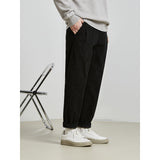 Mens Corduroy Pants Fall Casual Pants Men's Loose Straight Men's Ankle Length Pants