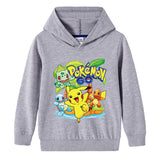 Children Pokemon Pikachu Hoodie Spring and Autumn Boys and Girls Cotton Hooded Sweater