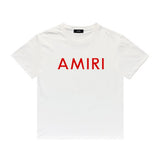 Amiri T Shirt Letter Print Casual Hip Hop round Neck Short Sleeve T-shirt