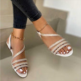 Women Open Toe Sandals Flats Spring Fashion Casual Plus Size Hollow-out Flat Sandals