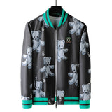 The Bears Varsity Jacket Men's Embroidered Jacket Men's Autumn and Winter Cartoon Bear Baseball Uniform Jacket Men