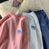 Men Sweatshirts Sweater Men's Loose Long Sleeve Printed round Neck Pullover Coat