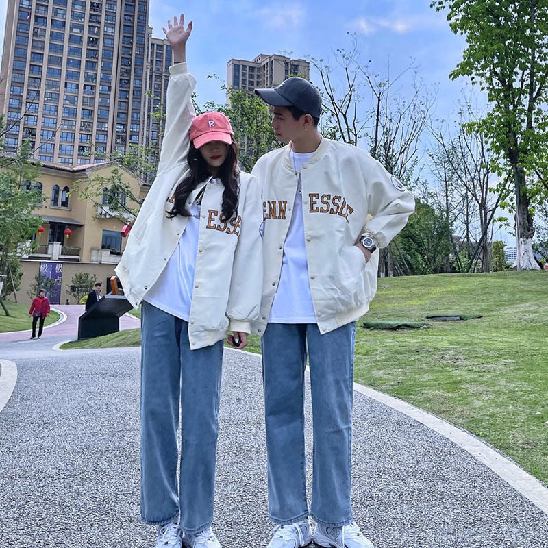 Cream Color Varsity Jacket Vintage Baseball Uniform