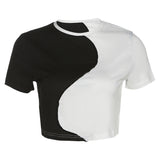 Music Festivals Rave Outfits Girls Tops Summer Women's Fashion Short Sleeve round Neck