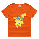 Children Pokemon Pikachu T Shirt Cotton Short Sleeve round Neck T-shirt Casual Sports