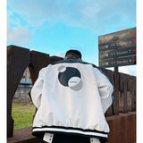 Cream Color Varsity Jacket PU Leather Jacket Coat