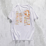 Shark Print T Shirt Summer White Casual Collarless Loose Short Sleeve Bottoming Shirt