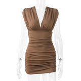 Hot Women In Tight Dresses Deep V Women'S Dress Sexy Sleeveless Dress