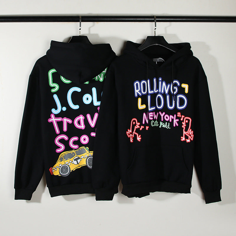 Grafitti Sweatshirts Autumn and Winter Graffiti Hooded Sweater Men