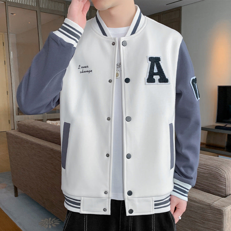 Corduroy Varsity Jacket Autumn Corduroy Jacket Men's Youth Baseball Uniform Coat Men's Clothing Top Jacket