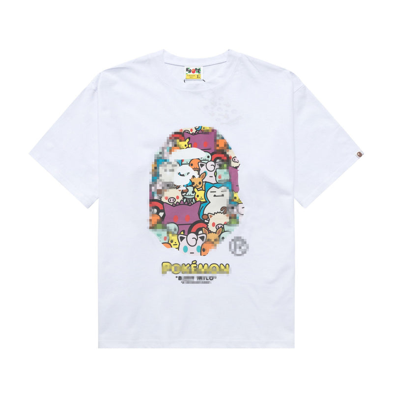 Shark Print T Shirt Cartoon Anime Loose Summer Casual T-Shirt