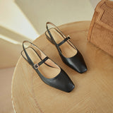 Flat Dress Sandals Summer Low Heel Square Toe Casual Sandals for Women