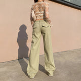 Julia Fox Low Rise Trousers Autumn and Winter Women's Jeans Loose Casual Pants