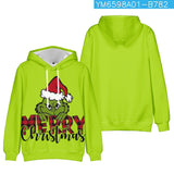 Grinch Hoodie Christmas Grinch Printed Casual Hooded Sweater Autumn And Winter