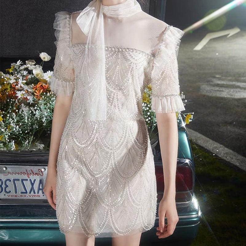 Daisy Buchanan Dress Autumn New Embroidered Diamond Dress for Women