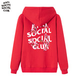 Anti Social Club Hoodie Men's Pansy Print Autumn Winter Sweater