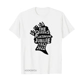 Inspired by Queen's Platinum Jubilee 2022 Elizabeth 70 Years T-shirt round Neck Short Sleeve T-shirt