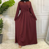 Muslim Women Stylish Kashibo Abaya Muslim Ladies Long Gown Islamic Clothing Jilbab Jalabiya Fashion Solid Color Dress