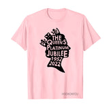 Inspired by Queen's Platinum Jubilee 2022 Elizabeth 70 Years T-shirt round Neck Short Sleeve T-shirt